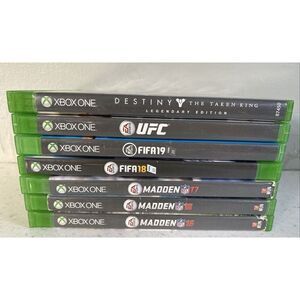 Xbox One Bundle Of (7) Games Madden 15, 16 17, FIFA 18 19 UFC Destiny